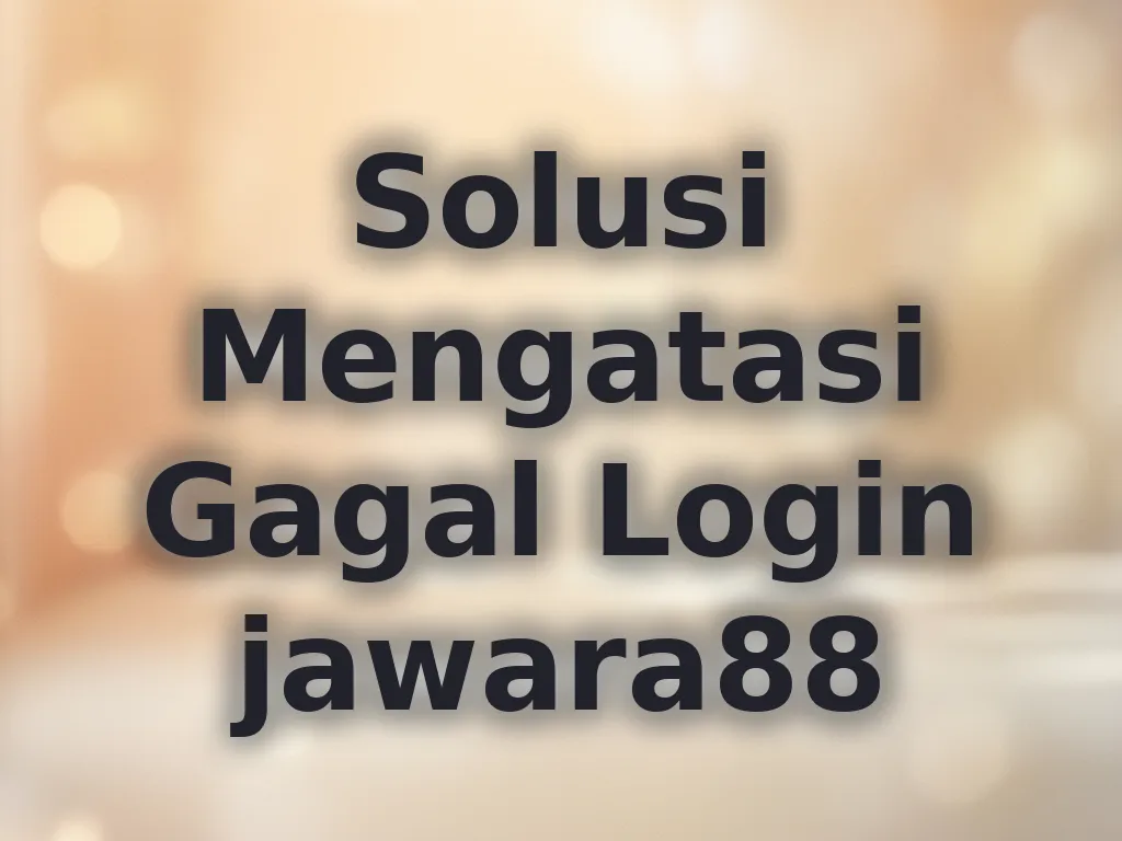 Solusi Mengatasi Gagal Login jawara88