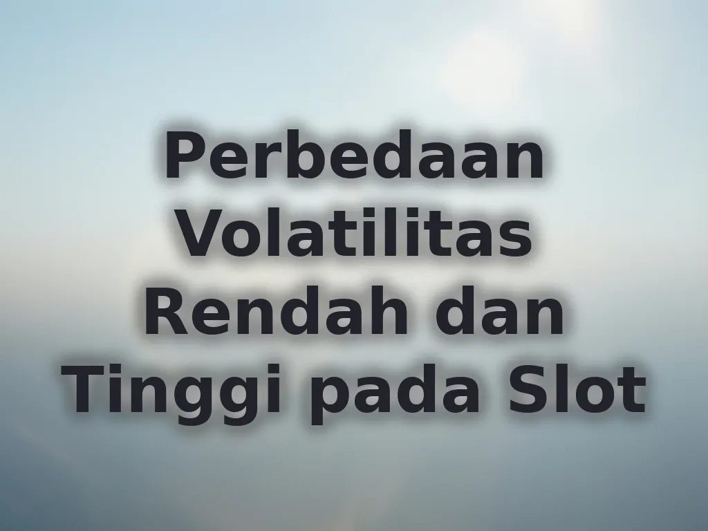 Perbedaan Volatilitas Rendah dan Tinggi pada Slot